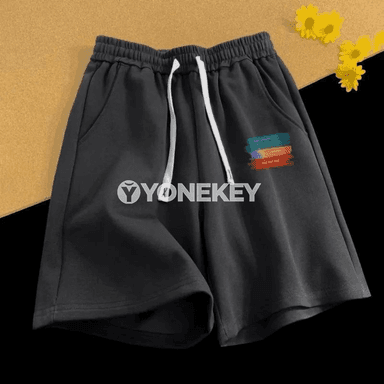 Erkekler üçin goýy rahat şortik, daňykly, M-8XL