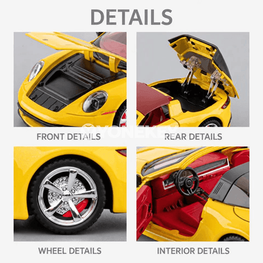 Porsche 911 Targa 4S 1:32 metal awtoulag modeli, sesli we yşykly