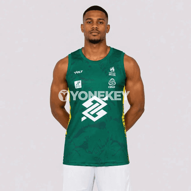 Brazil CBVP uniseks sport maýkasy, dem alýan ýeňsiz, mesh gurluşly