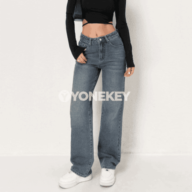 Zenanlar üçin giň balaýak jeans balaklar, rahat fit, retro stil