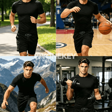 Erkekler üçin 2-in-1 sport toplumy, ýeňil we amatly tälim eşigi