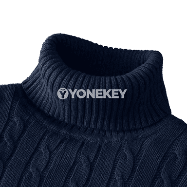 Erkekler üçin ýyly boýunly trikotaž sviter, gündelik stil
