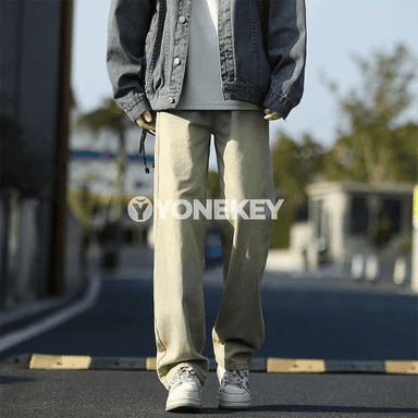 Erkekler üçin açyk gök slim fit denim jalbarlar, gündelik stil