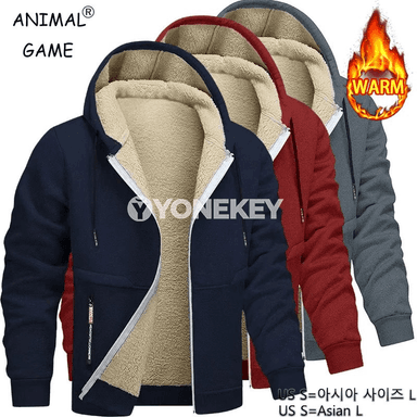 Erkekler üçin ýyly kapüşonly fleesli hoodie, fermuarly, gyş üçin