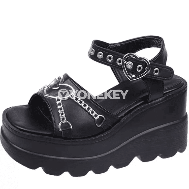 Aýal-gyzlar üçin moda açyk sandal, platformaly, ýokary ökçeli