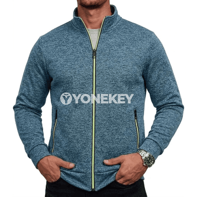 Erkekler üçin ýyly fleece penjek, fermuarly gündelik kurtka