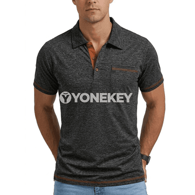 Erkekler üçin ýeňil sport polo futbolkasy, gysga ýeňli