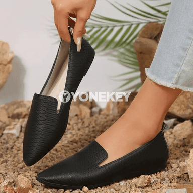 Zenanlar üçin ýeňil PU deri ýeňil köwüşler, slip-on mokasin