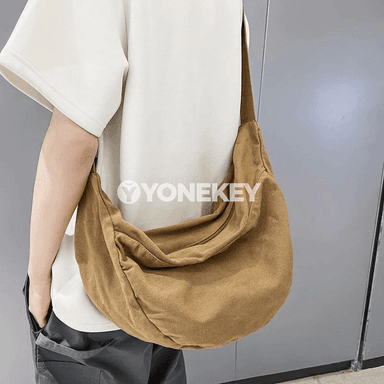 Zenanlar üçin giň göwrümli kanwa egin we crossbody sumka