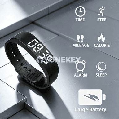 Suw geçirmeýän LED akylly bileklik, titremeli budikly fitnes monitor