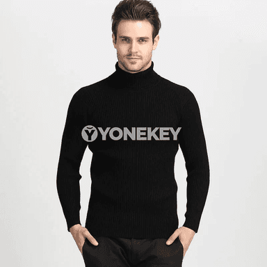 Erkekler üçin ýyly turtleneck switer, güýz-gyş üçin