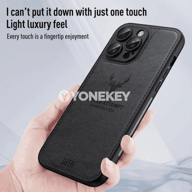 iPhone üçin deri dokaly keýikli gorag örtügi
