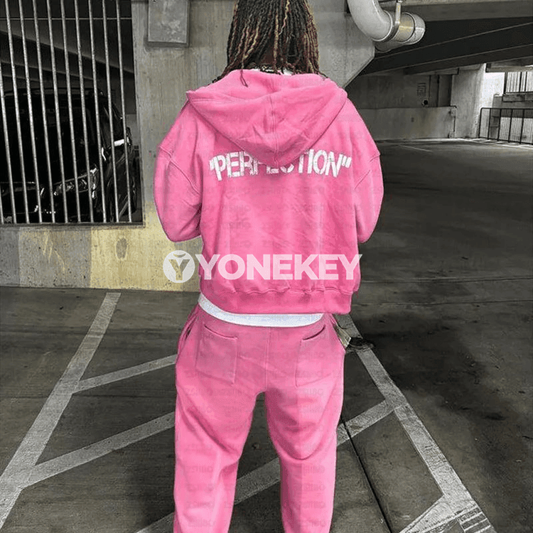 Erkekler üçin Y2K streetwear sport kostýumy, kapüşonly we rahat