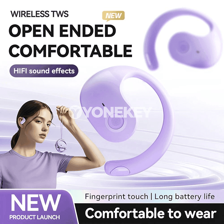 OWS simsiz Bluetooth naushnik, mikrofonly, HiFi, sport üçin