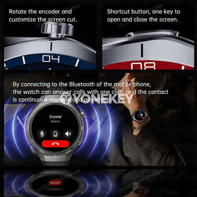GPS, NFC, ýürek urşy gözegçiligi bolan erkek akylly sagat, 360×360 AMOLED