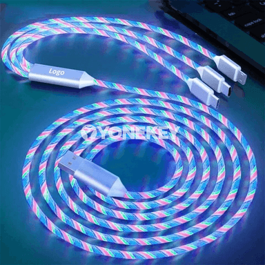 NNBILI 3-in-1 ýagty LED zarýad kabeli, çalt zarýad beriji
