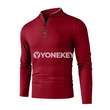 Erkekler üçin fermuarly polo köýnek, ýeňli, döwrebap stil