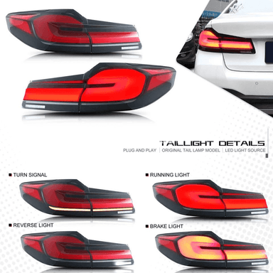 BMW G30/F90 M5 üçin LED yz çyralary, sequential signal
