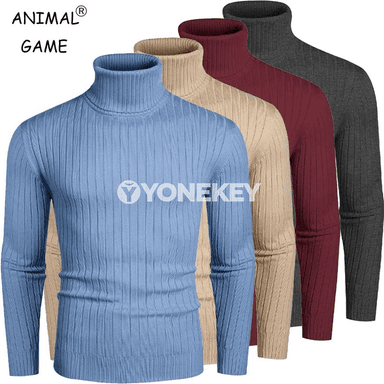 Erkekler üçin uzyn ýeňli balak boýun switer, ýeňil we ýyly model