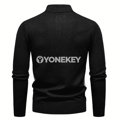 Erkekler üçin 1/4 zipper polo switer, ýeňil güýz-gyş modeli