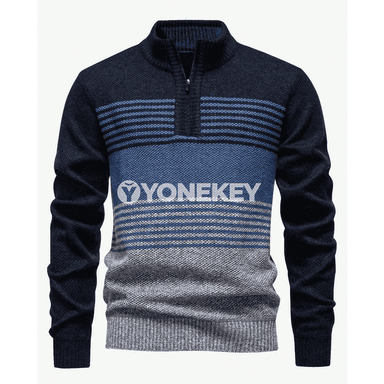 Erkekler üçin 1/4 zipper polo switer, ýeňil güýz-gyş modeli