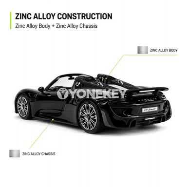 Porsche 918 Spyder 1:64 metal model awtoulag - kolleksiýa üçin