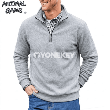 Erkekler üçin sportywka, ýaz-küz ýeňil half-zip sweatshirt
