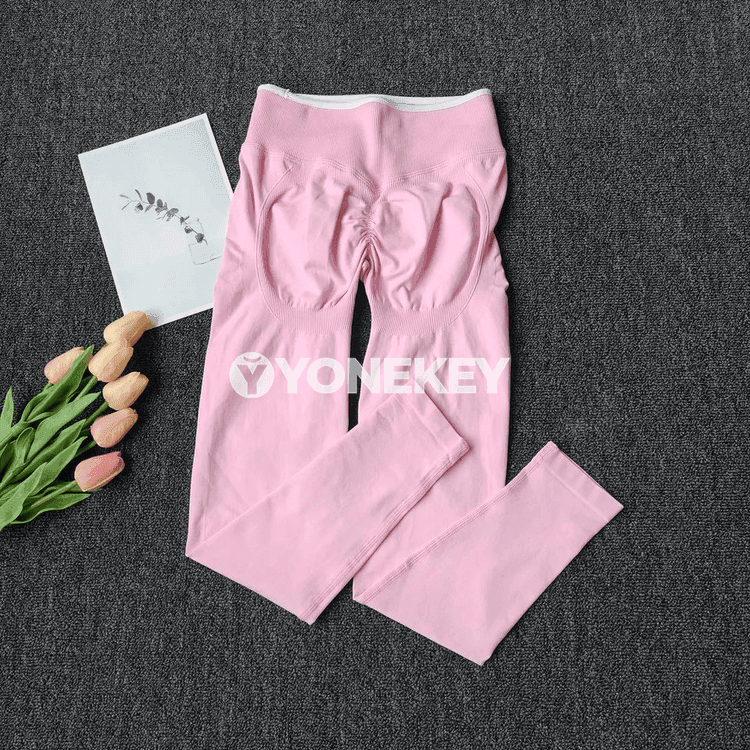 Aýallar üçin tikinsiz ýokary elastik sport leggins, ýokary bil