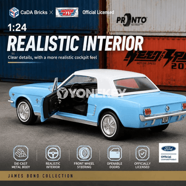 Ford Mustang 1964 1:24 metal model awtoulag, sesli-yşykly klassik kolleksiýa