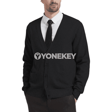 Erkekler üçin düwmelije kardigan switer, ýeňil we döwrebap stil