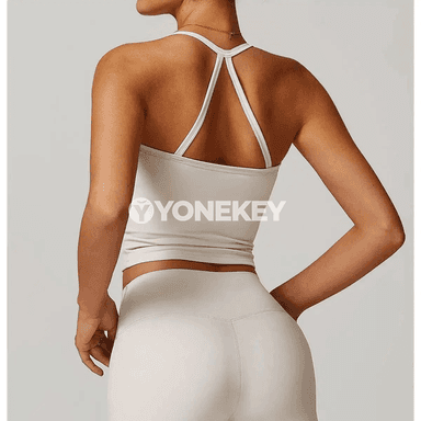 Zenanlar üçin arkasy kesişli push-up yoga sport brası