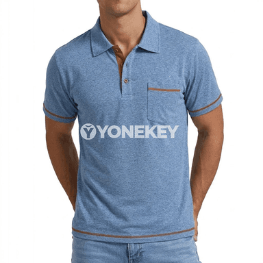 Erkekler üçin ýeňil sport polo futbolkasy, gysga ýeňli