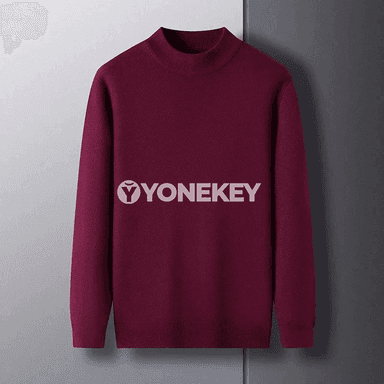Erkekler üçin ýyly mock neck örme switer, güýz-gyş üçin