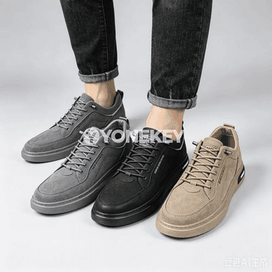 Erkekler üçin ýeňil we howa geçiriji slip-on krossowkalar