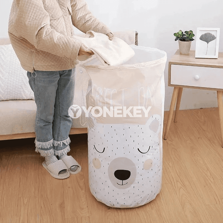 Aýy şekilli ýorgan saklaýyş sumkasy, eşik we ýorgan organizeri