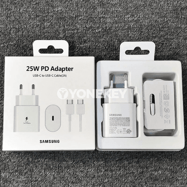 Samsung 25W çalt zarýad beriji adapter, Type-C kabel bilen