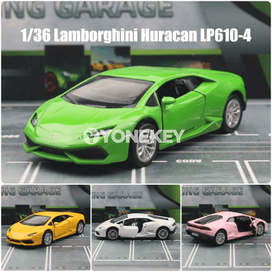 Lamborghini Huracan LP610-4 metal ulag modeli, 1:36, çekip goýberilýän