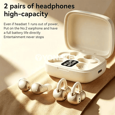 2-in-1 simsiz Bluetooth gulak klip naushnikler, güýçli stereo