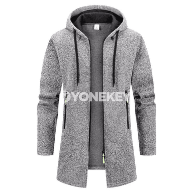 Erkekler üçin ýyly kapýuşonly hudi, güýz-gyz üçin uzyn ýeňli jaket