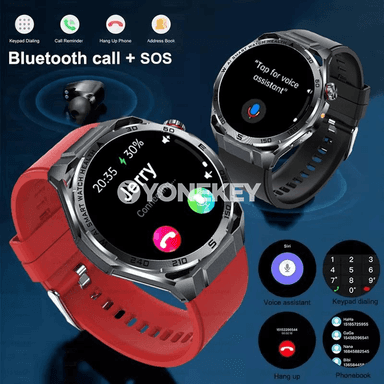 GUHUAVMI AI-GPT ECG saglyk akylly sagat, Bluetooth jaňly, AMOLED