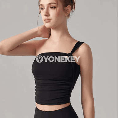 Aýal-gyzlar üçin ýeke eginli sport bra, yoga we fitnes topy