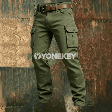 Erkekler üçin giň kesim kargo balaklar, gündelik we iş üçin amatly