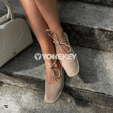 Aýal-gyzlar üçin square toe Mary Jane flats, rahat, täze moda aýakgap