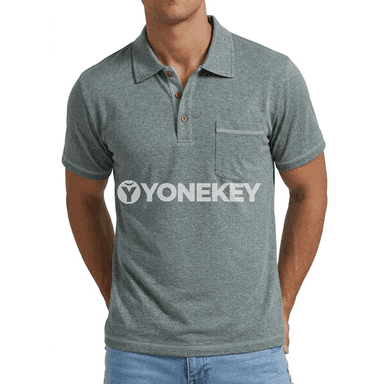 Erkekler üçin ýeňil sport polo futbolkasy, gysga ýeňli