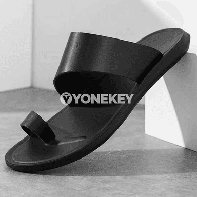 Erkekler üçin amatly deri şypbyklar, süýşmeýän tomus modeli