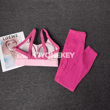 Aýallar üçin 2 bölek sport toplumy: ýoga kostýumy, bra we legins