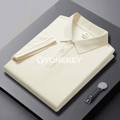 Erkekler üçin klassiki polo köýnek, gysga ýeňli, gündelik stil