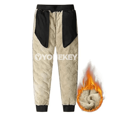 Erkekler üçin ýyly fleece gyş jalbarlar, ýyly we amatly gündelik model