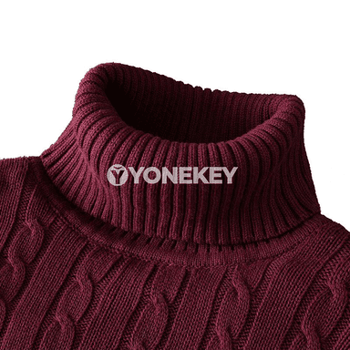 Erkekler üçin gyş ýyly turtlenek jumper, trikotaž switer