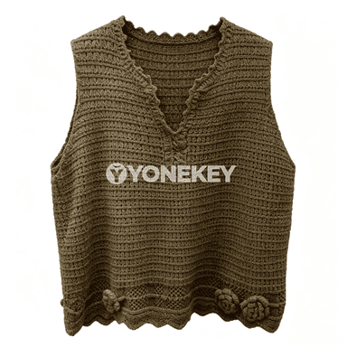 Zenanlar üçin ýeňil örme açyk ýeňsiz vest-kaftan